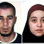 Ahmed Debza (i), marroquí, y Nadia Ataich Fernández (d), española, que abandonaron España con su bebé de 14 meses en octubre para unirse al Estado Islámico (Daesh).