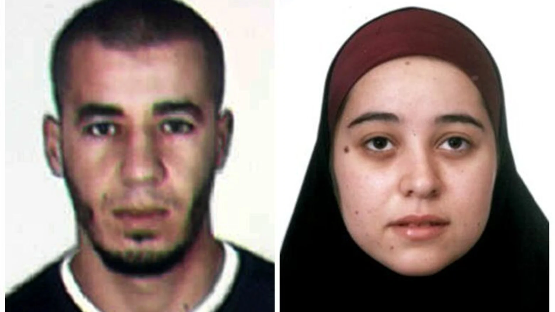 Ahmed Debza (i), marroquí, y Nadia Ataich Fernández (d), española, que abandonaron España con su bebé de 14 meses en octubre para unirse al Estado Islámico (Daesh).