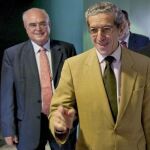 El presidente de Caja de Jaén, José Antonio Arcos Moya, y el de Unicaja, Braulio Medel.