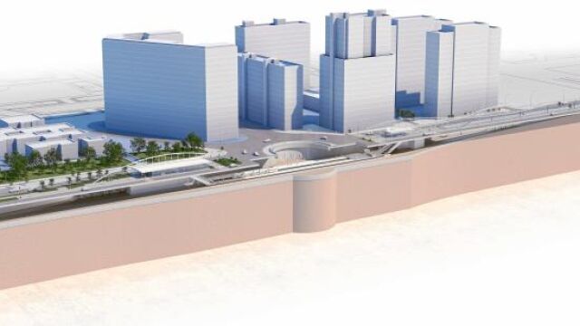 En la imagen una recreación de la futura estación que cambiará la fisionomía del barrio de La Plata de Valencia