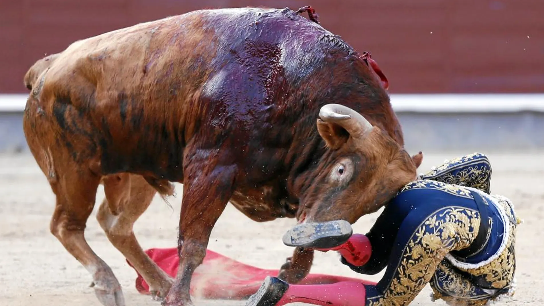 El murciano Paco Ureña resultó herido por el segundo toro de la tarde pero pudo salir a matar el último