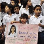 Un grupo de niños se manifiestó el pasado viernes 5 de junio de 2015, contra el secuestro de la niña Daniela Mora