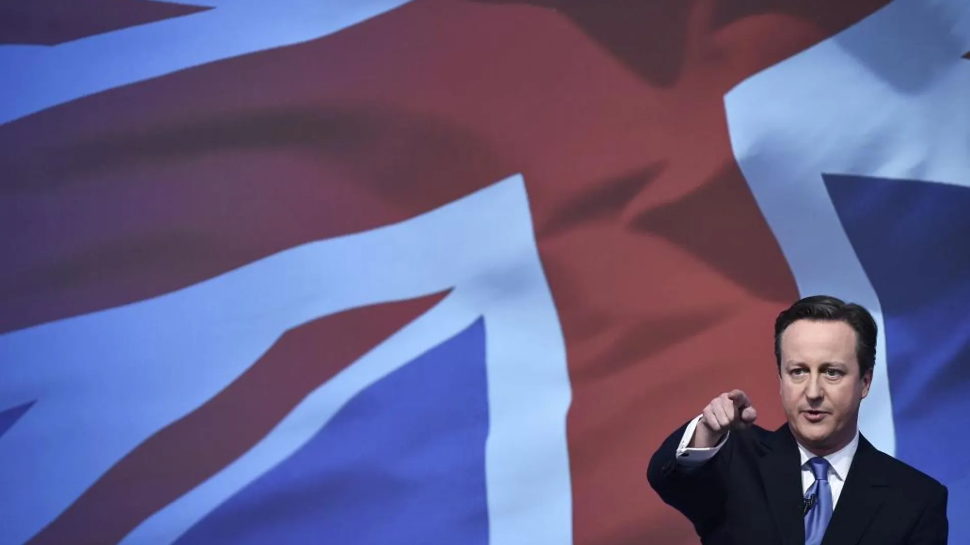 El primer ministro británico, David Camero en Swindon, hoy