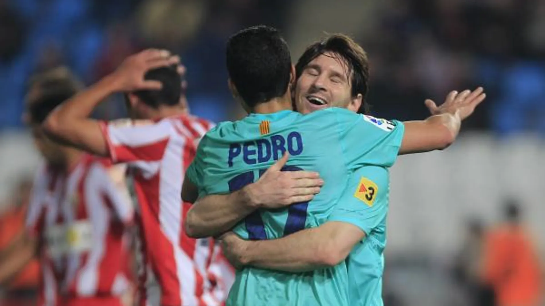 Messi celebra un gol ante el Almería