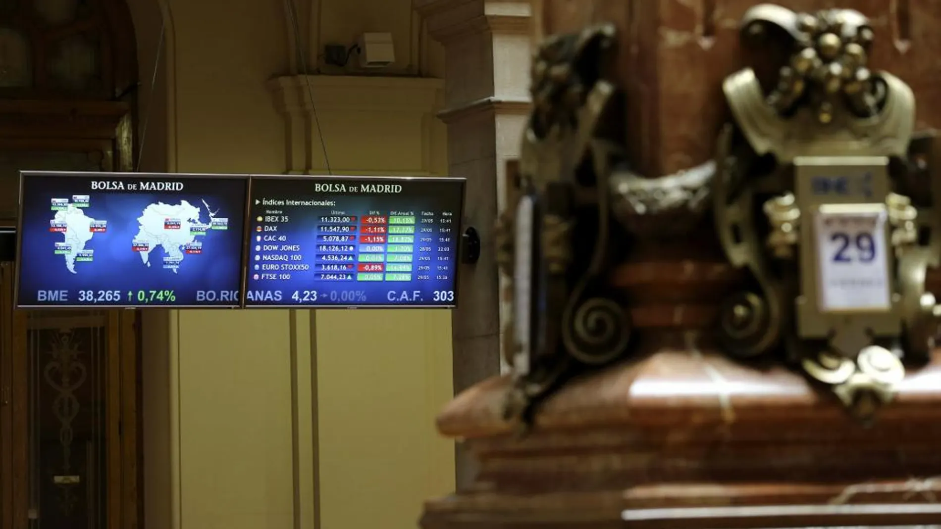 La Bolsa de Madrid, hoy, 29 de mayo.