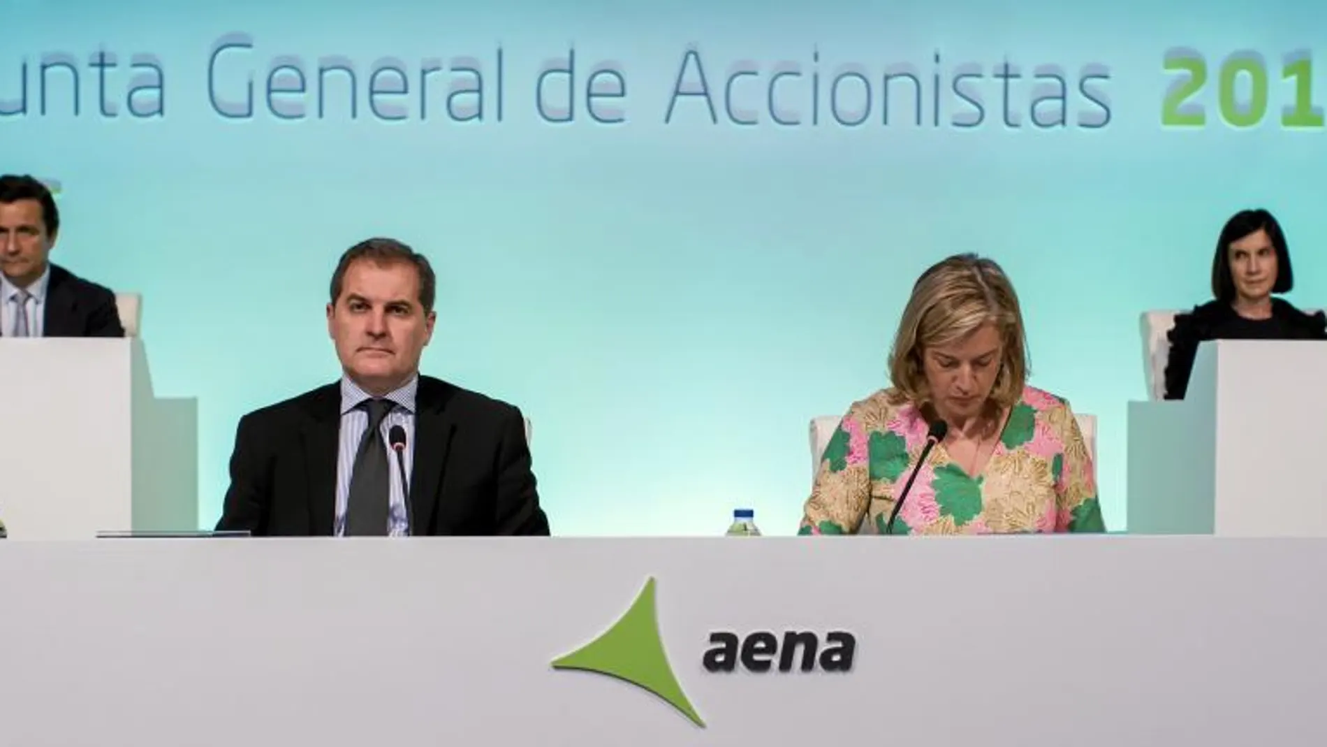José Manuel Vargas, presidente de AENA, momentos antes de empezar su intervención en la junta de accionistas