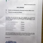 Documento interno de Aena con información sobre horas de trabajo