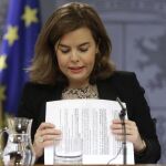La vicepresidenta primera del Gobierno, Soraya Sáenz de Santamaría
