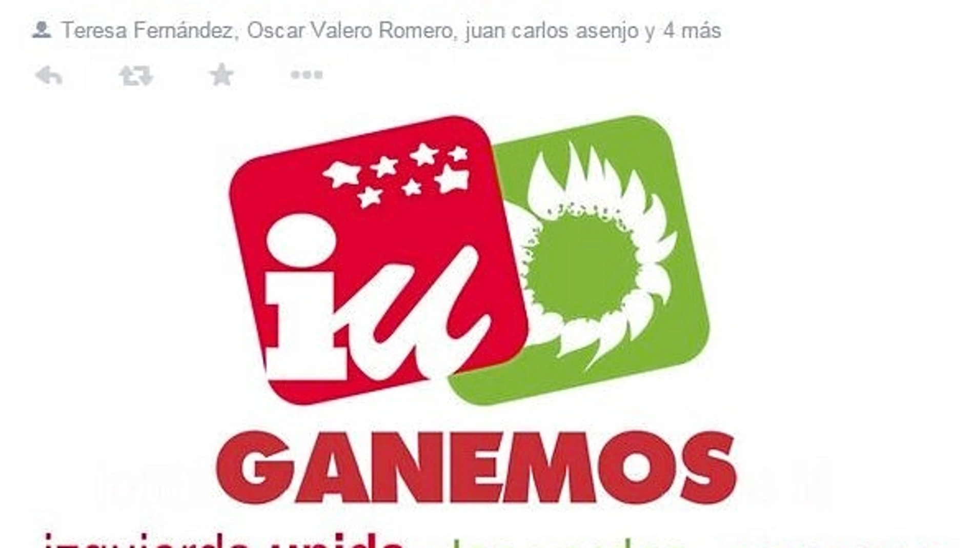 «¡Ya tenemos el logo de la coalición electoral!». Con este tuit desde el perfil de IU Fuenlabrada anunciaba el polémico logo en el que la formación utiliza los nombre de Ganemos y Los Verdes