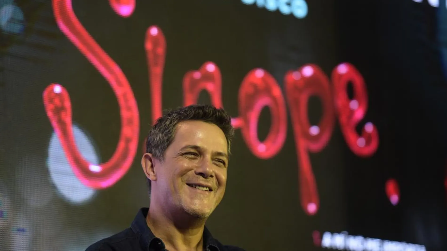 Alejandro Sanz, durante la presentación de «Sirope»