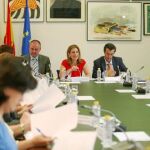 La consellera de Justicia, Paula Sánchez de León, ayer durante la reunión