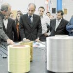 Camps y Rambla durante su visita a la planta de Future Fibres