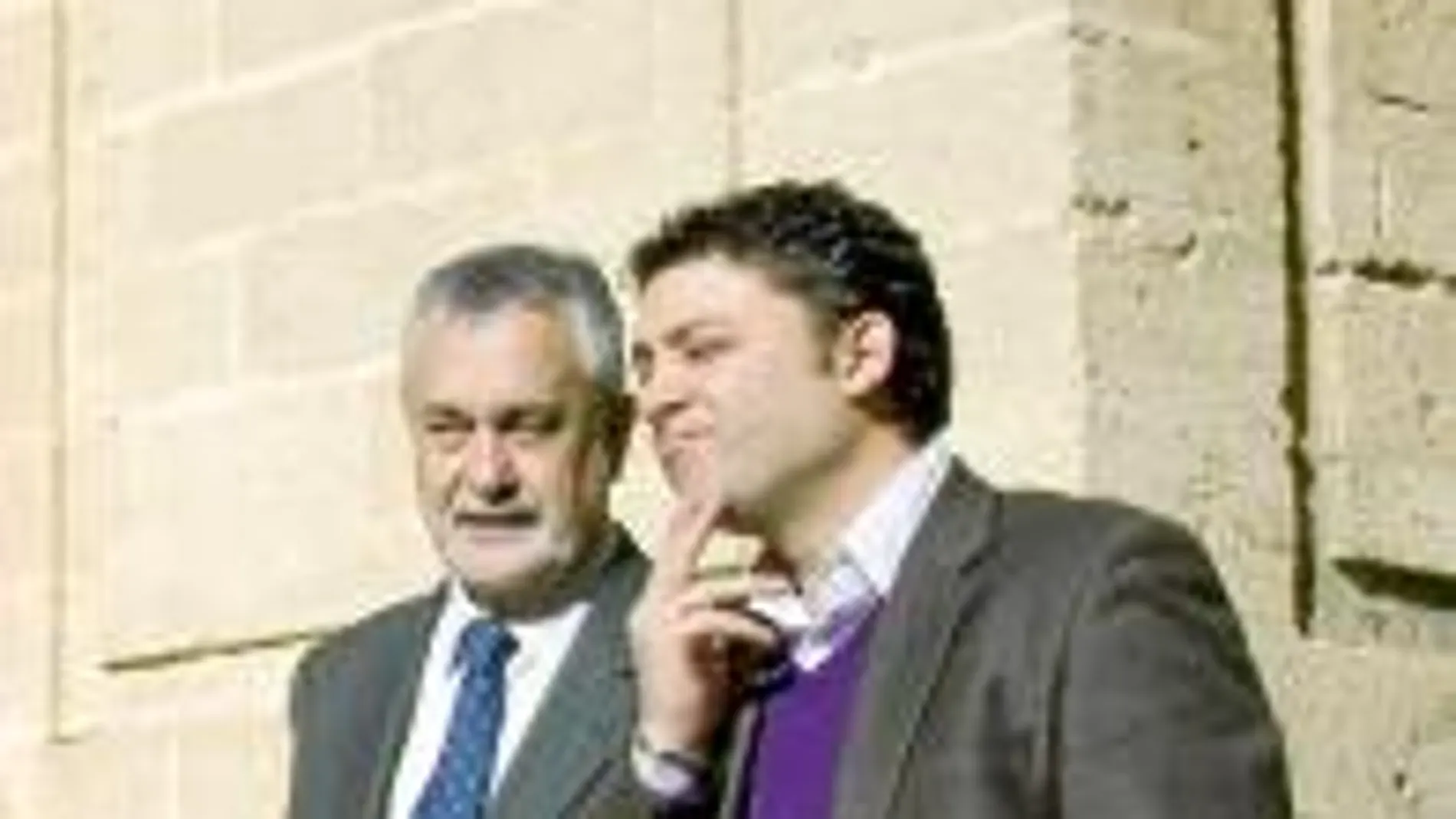 Griñán y Velasco, en el Parlamento de Andalucía, durante un Pleno reciente