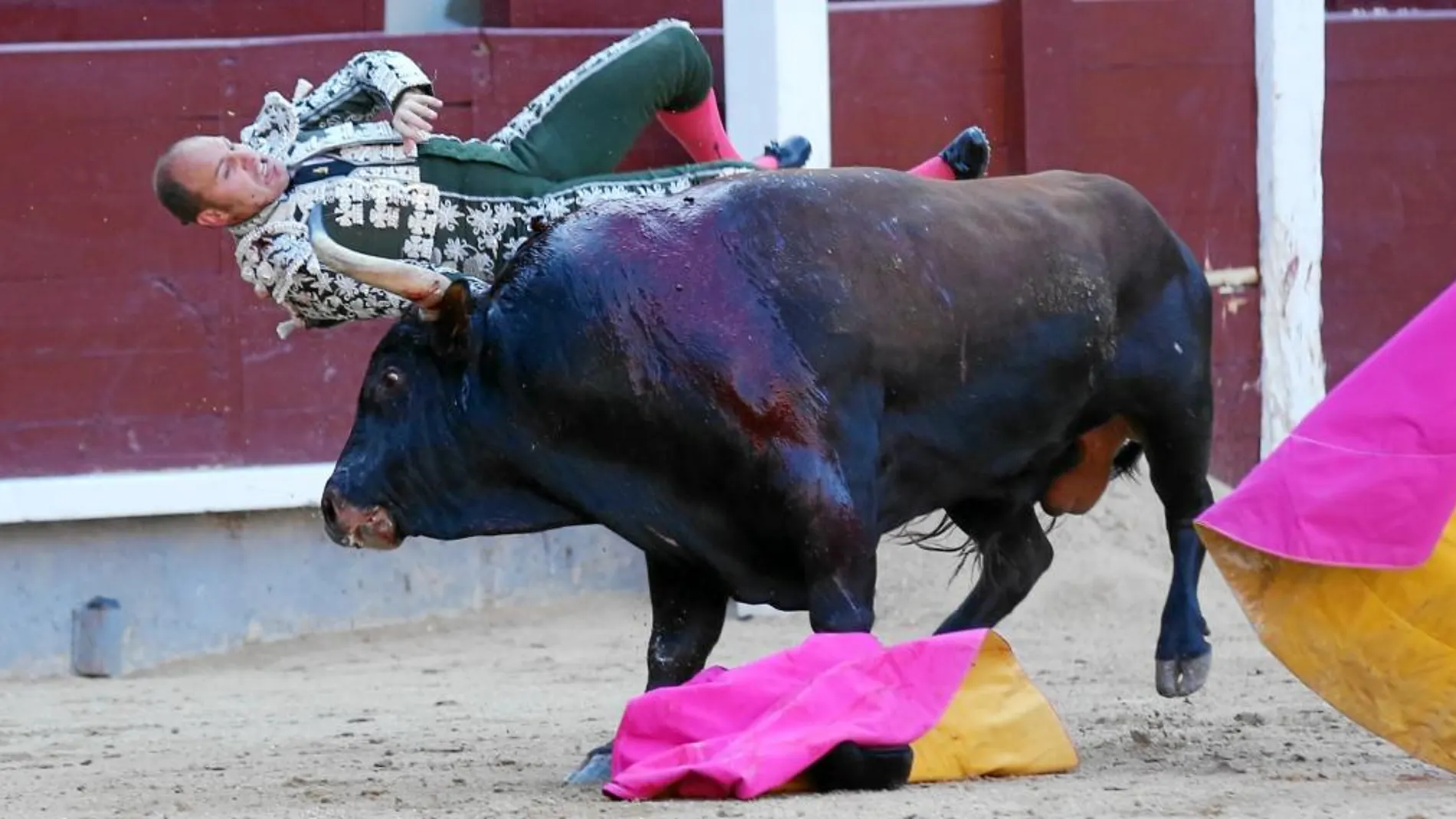 El banderillero Domingo Valencia resultó cogido espectacularmente