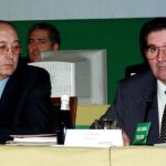 Andrés Gómez Mora, presidente de Caja Rural de Toledo, en la imagen a la derecha