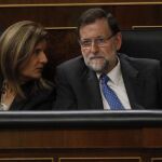 Rajoy con Fátima Báñez, hoy en el Congreso de los Diputados