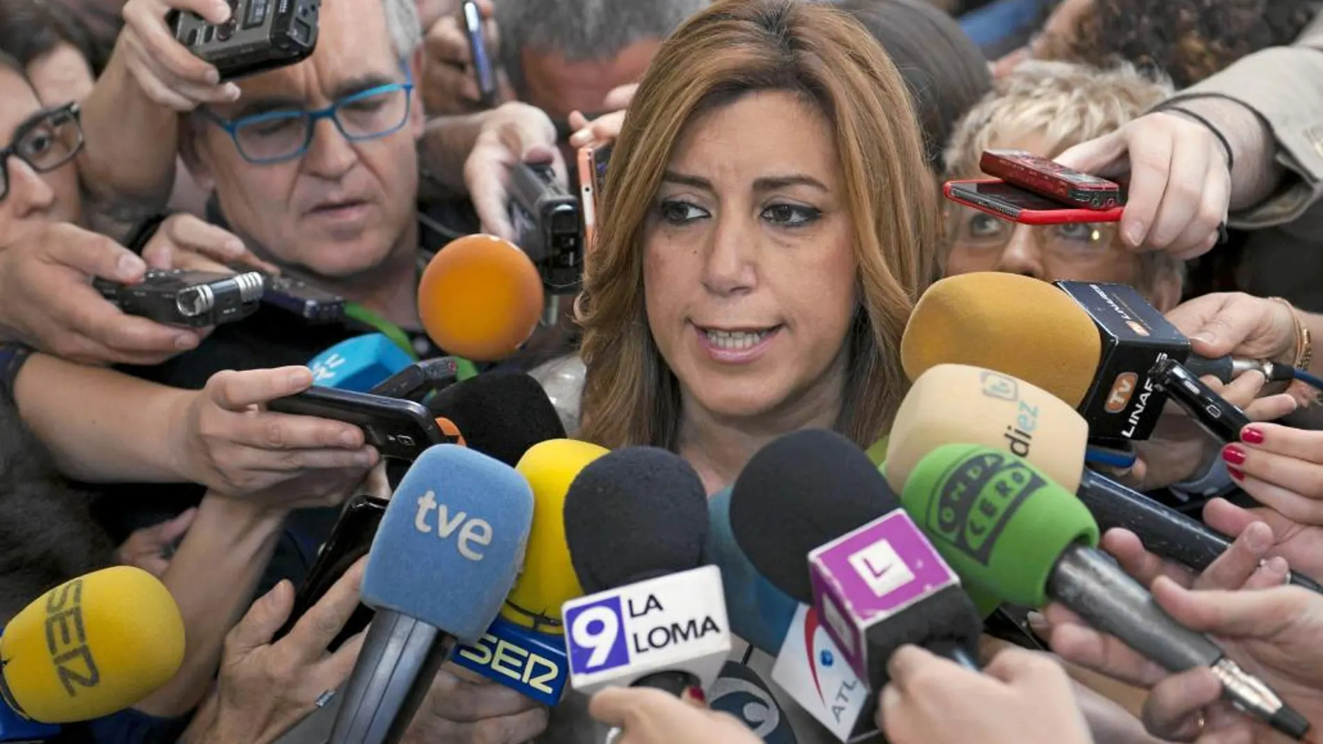 Susana Díaz, ayer en Jaén tras la inauguración de una feria