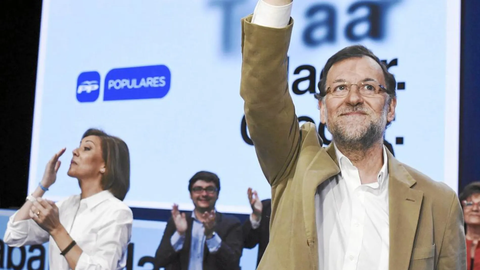 Mariano Rajoy presentó ayer a Cospedal como candidata a la comunidad de Castilla La Mancha