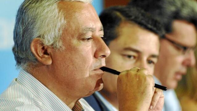 El presidente del PP-A, Javier Arenas, ayer en Jaén durante la reunión del Comité Ejecutivo Federal
