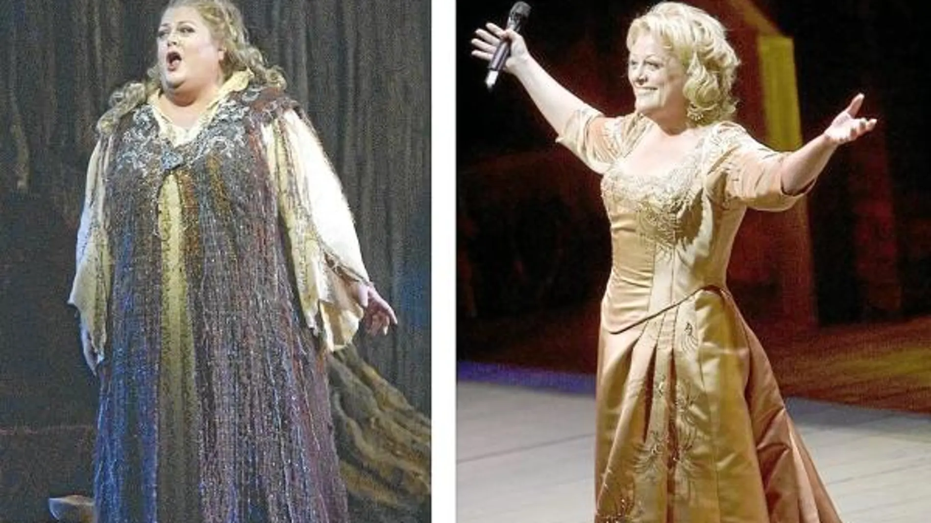 Deborah Voight (en la image, el antes y el después) perdió 61 kilos tras ser rechazada para una «Aridana en Naxos» en la Royal Opera House.