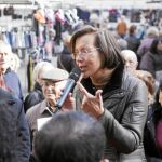 Tura, durante la visita que realizó al mercado de Sant Celoni en la reciente campaña electoral