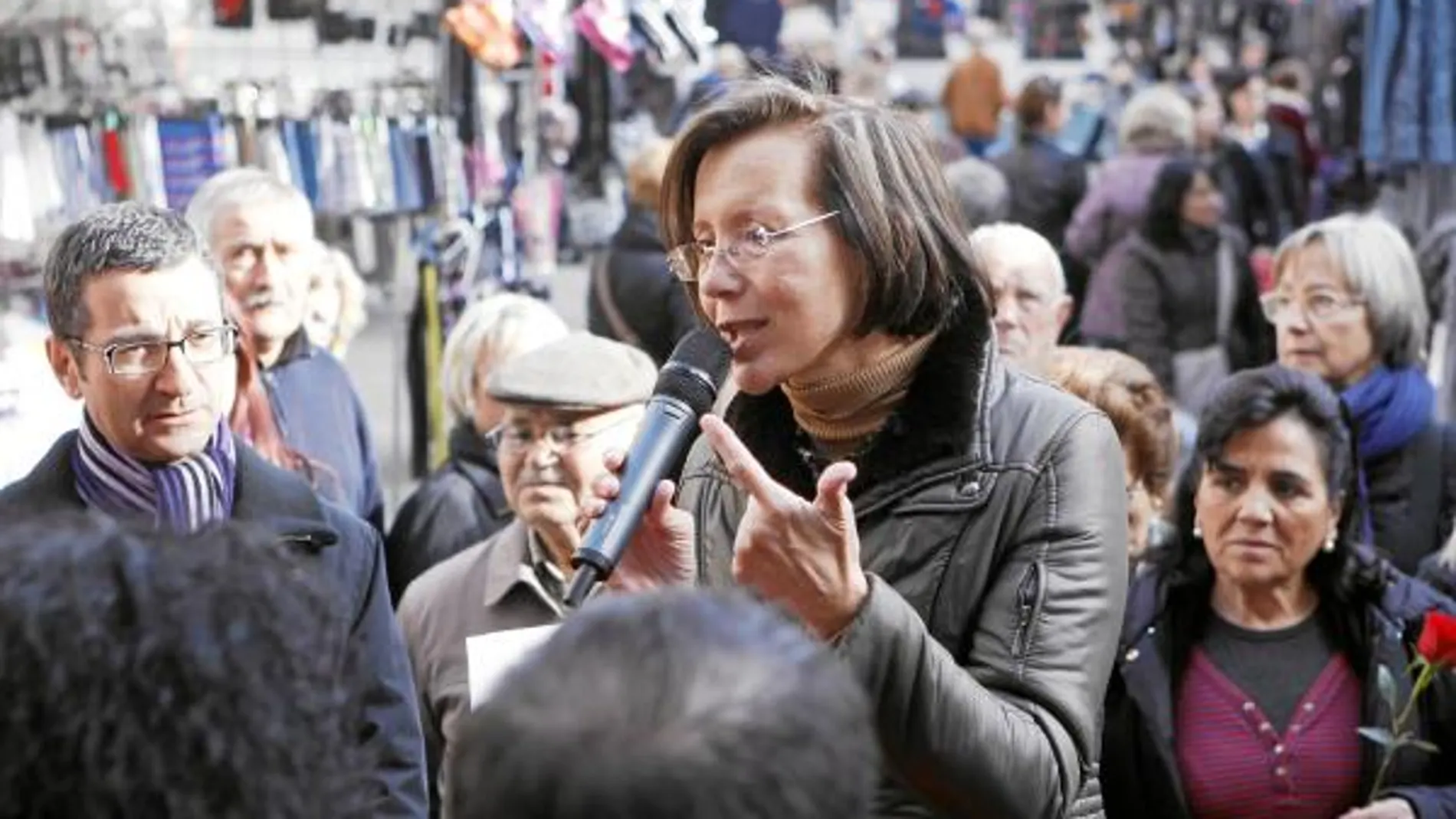 Tura, durante la visita que realizó al mercado de Sant Celoni en la reciente campaña electoral