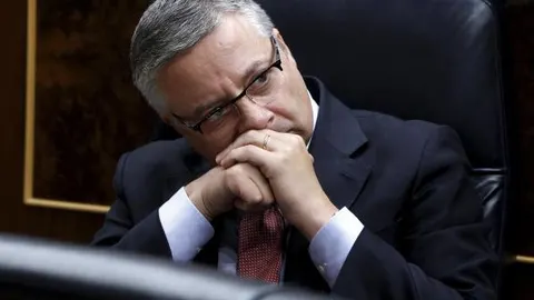 El ministro de Fomento, José Blanco, durante el pleno celebrado en el Congreso de los Diputados