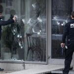 La Policía en el escenario del primer tiroteo de Copenhague el pasado mes de febrero