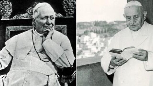 Pío IX nació el 13-05-1972 en Senigallia (Italia) con el nombre de Giovanni María Mastai Ferretti; Papa, de 1846 a 1878. Juan XIII, Papa de 1958 al 1963. Angelo Giuseppe Roncalli nació en Sotto il Monte (Italia) el 25-09-1881