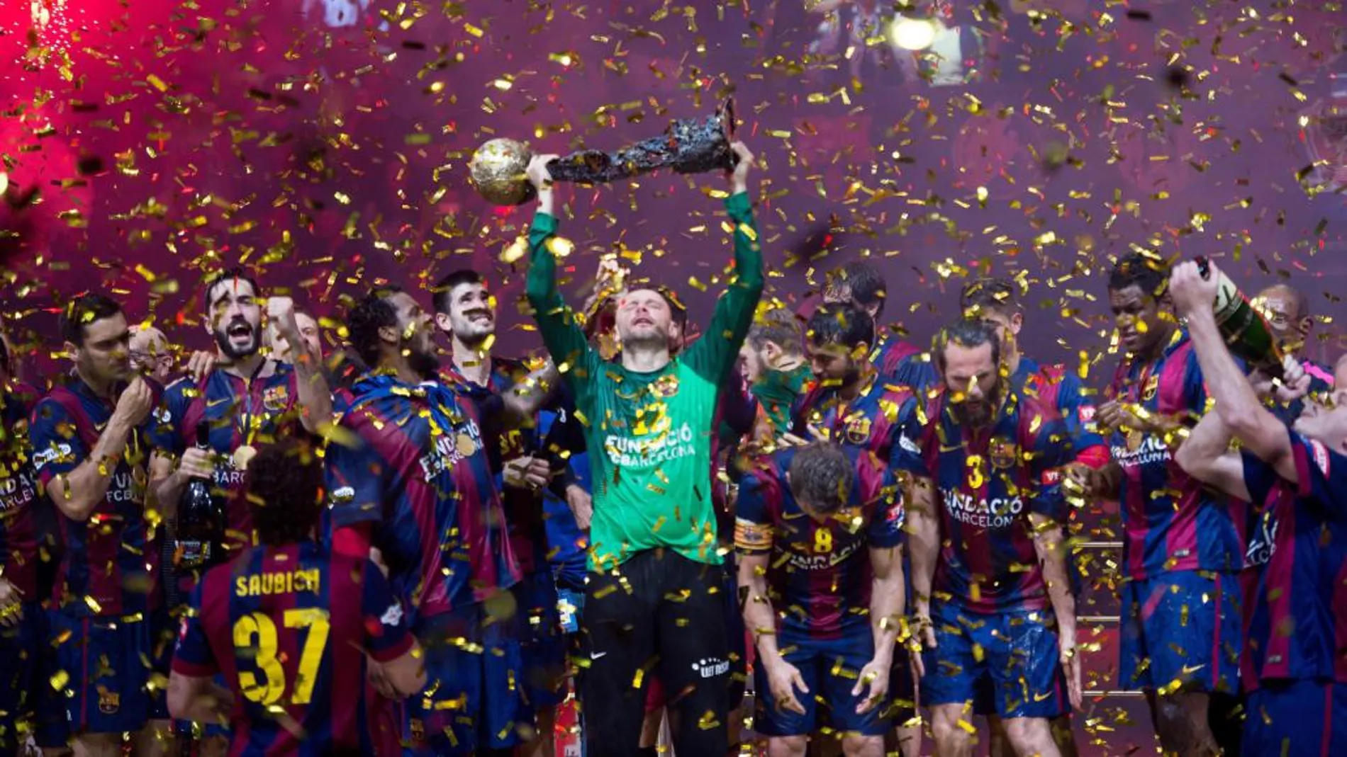 El Barça celebra su triunfo.