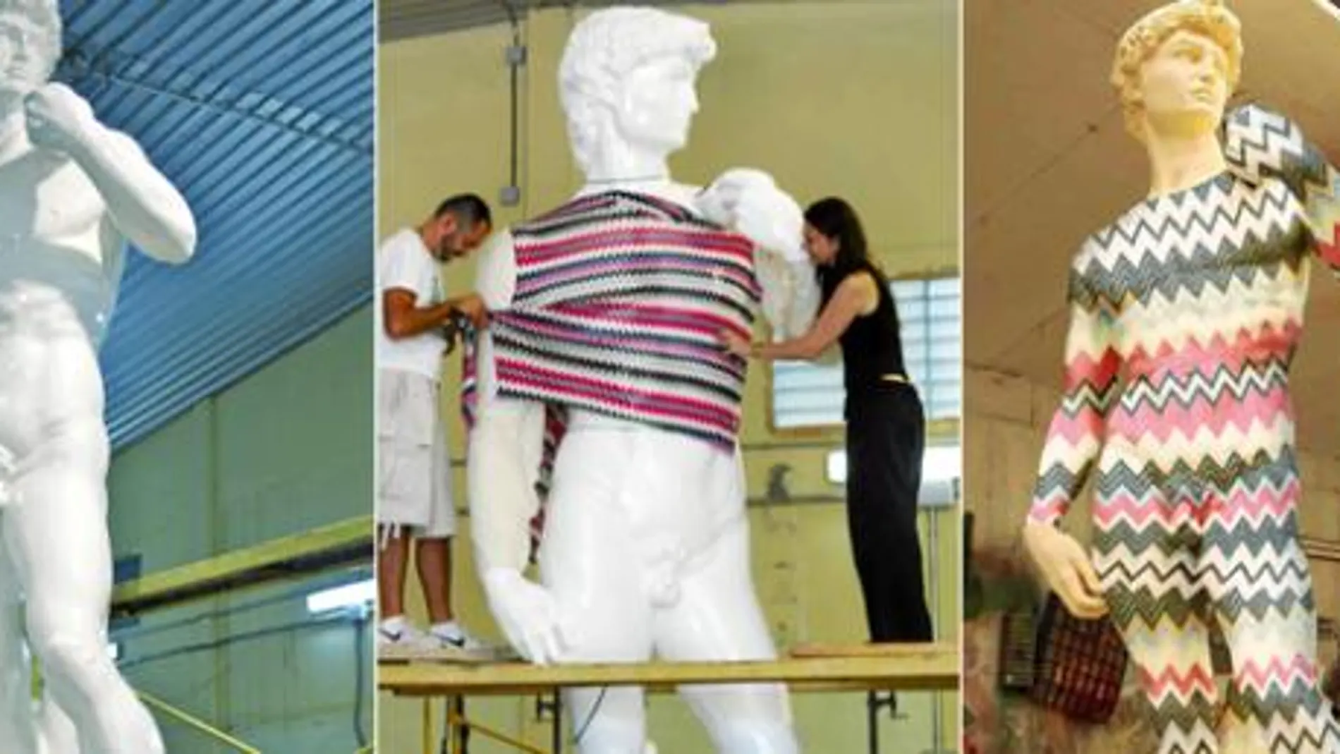 El taller madrileño de dEmo ha servido de vestidor para el particular modelo de 5 metros y 150 kilos de peso que luce una malla en zig-zag de la casa italiana