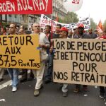 Manifestantes en la protesta de París
