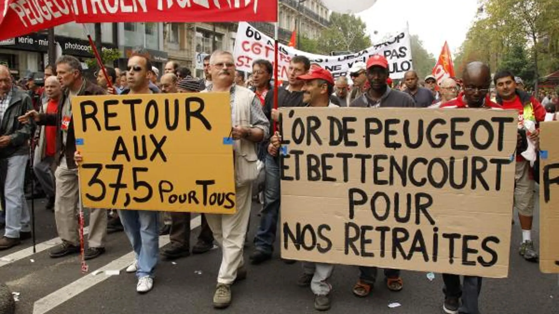Manifestantes en la protesta de París