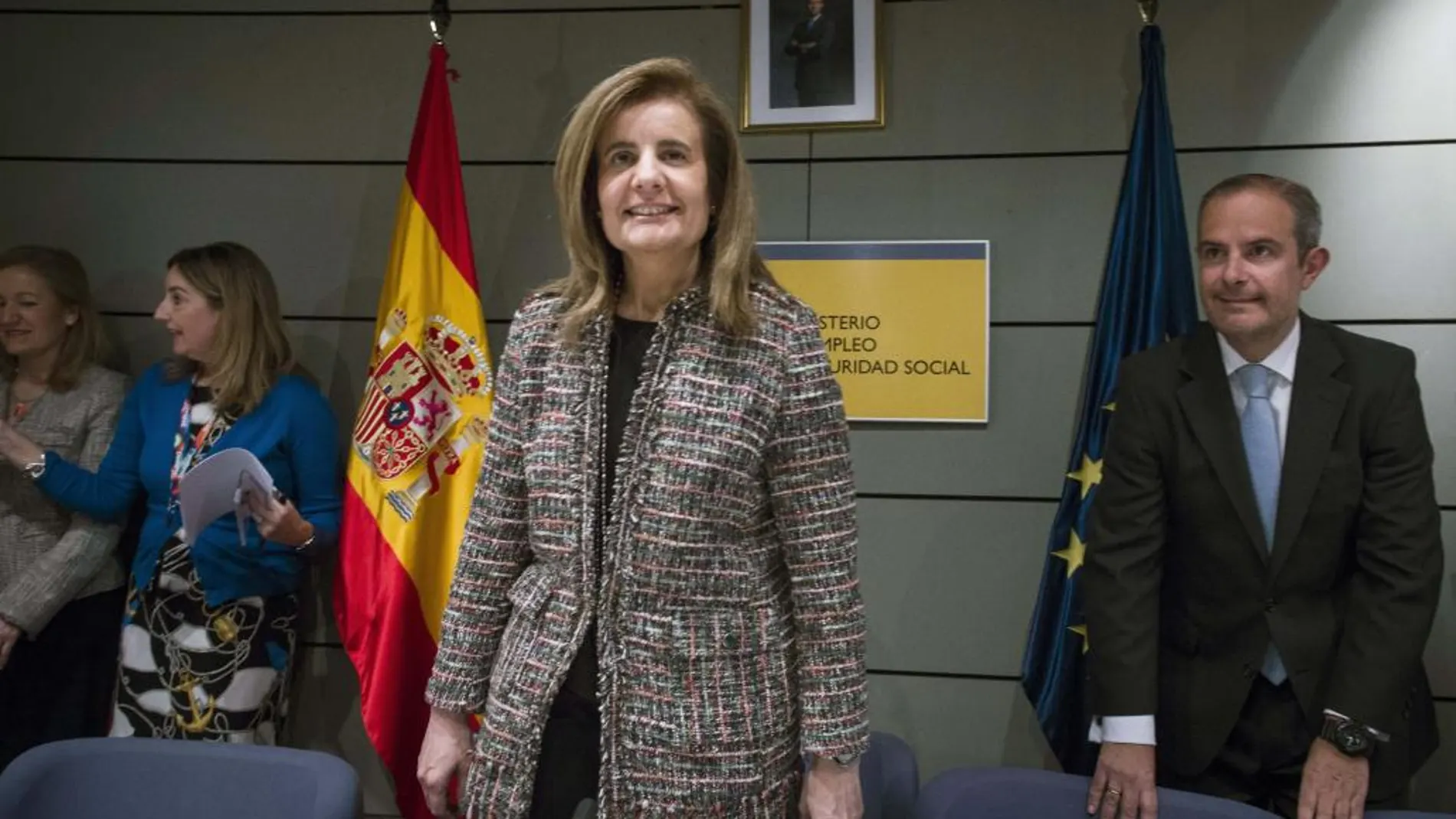 La ministra de Empleo, Fátima Báñez, a su llegada a la LX Conferencia Sectorial de Empleo y Asuntos Laborales