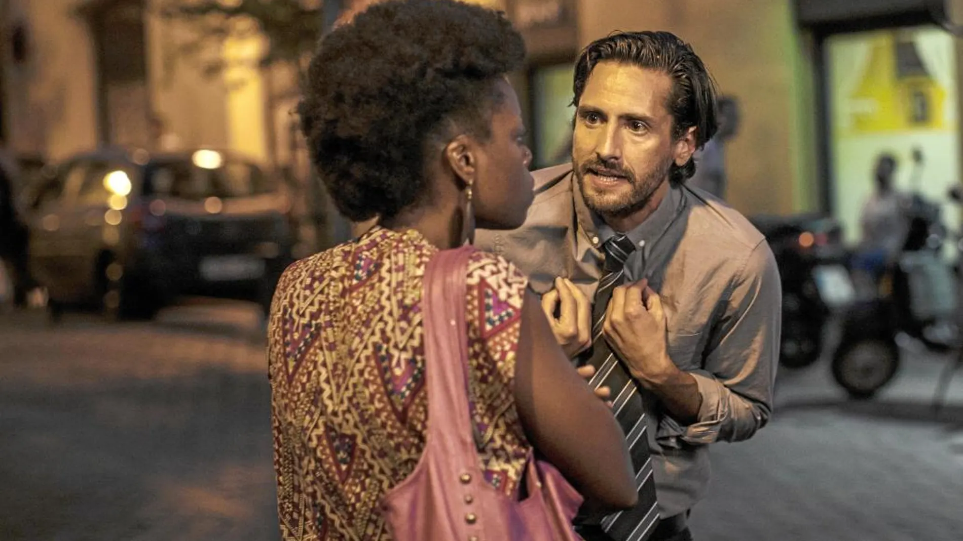 Juan Diego Botto, en «Hablar», la película inaugural, rodada en el barrio madrileño