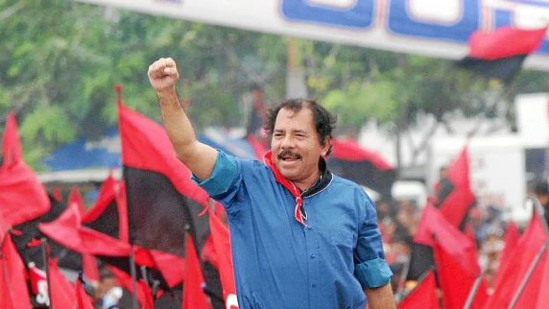 Daniel Ortega, en un acto de campaña en Managua