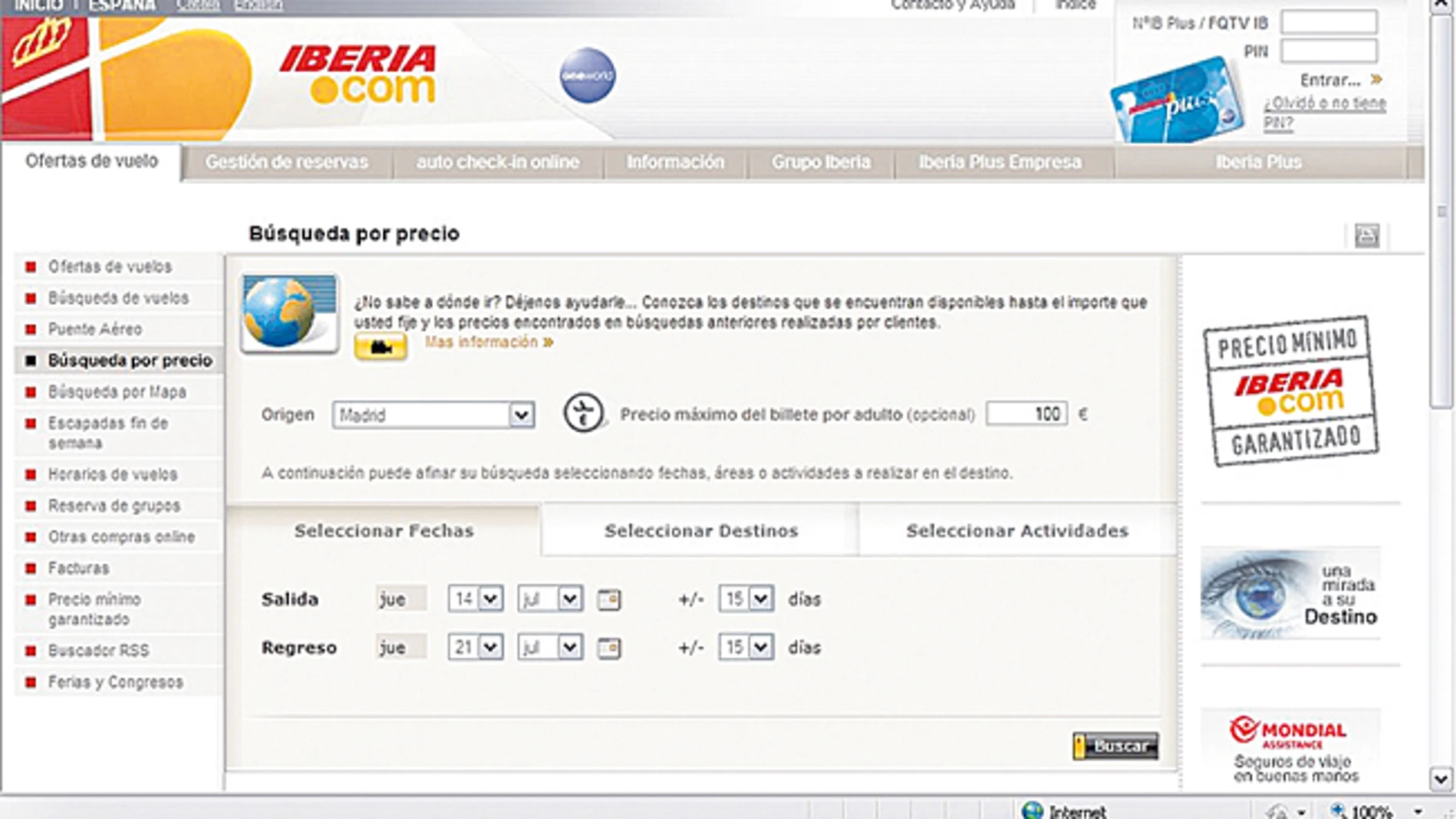Iberia lidera la venta online en su sector