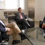 Arenas, Rajoy y Zoido, reunidos ayer antes del Comité Ejecutivo Nacional del PP