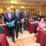 Díez Hoces, Agustín Prieto, Patricia García y Alejo, antes de inaugurar la jornada, ayer en Valladolid