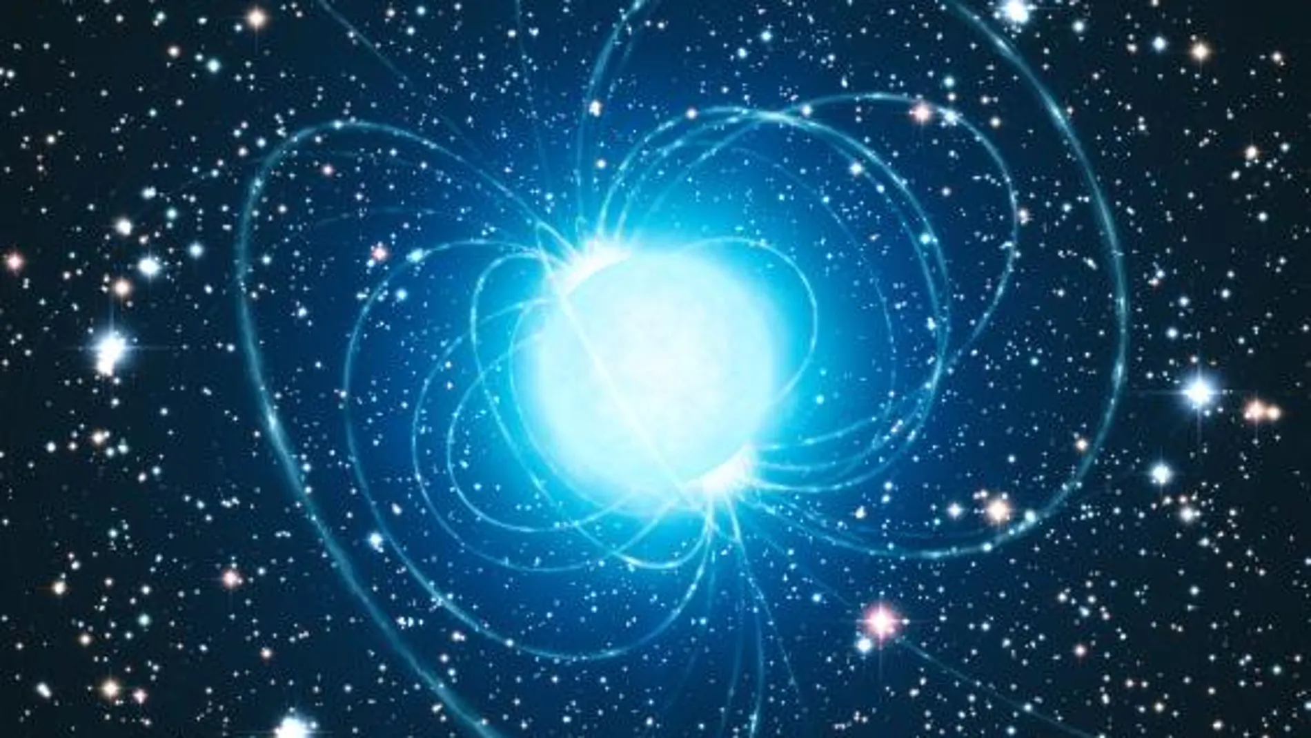Impresión artística del magnetar en el cúmulo estelar Westerlund 1 / Fuente: ESO/L. Calçada.