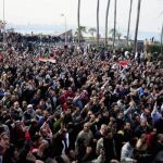 Cientos de manifestantes en una de las protestas de El Cairo