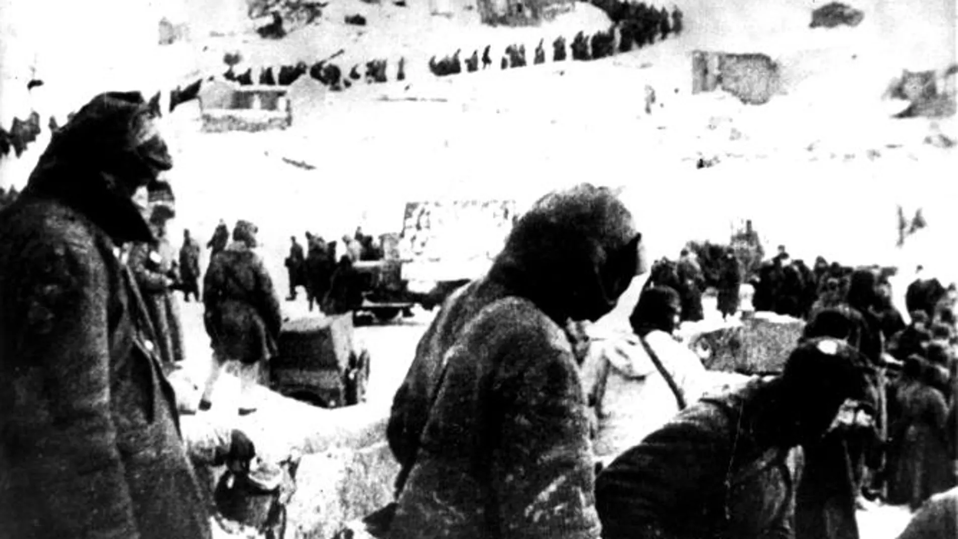 Prisioneros de guerra alemanes capturados en el frente de Stalingrado