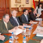 Fontsaré, Guisasola, Polanco y Hernández durante la reunión en Palencia