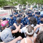 Insultos, gritos y empujones entre los protestantes de Castellón y Alicante