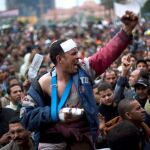 La emblemática plaza Tahrir durante las protestas para derrocar a Mubarak