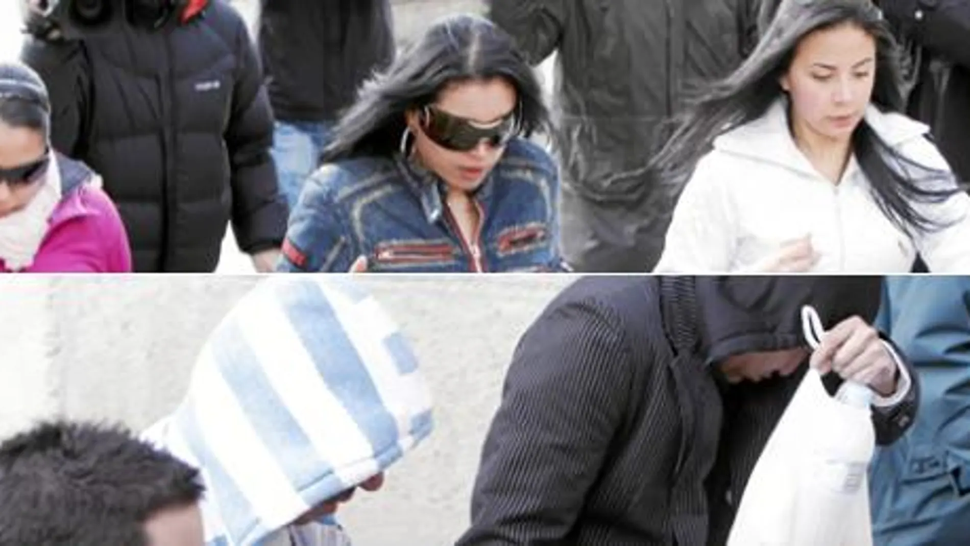 Arriba, en el centro, la mujer de Alexander Salazar (abajo, de negro)