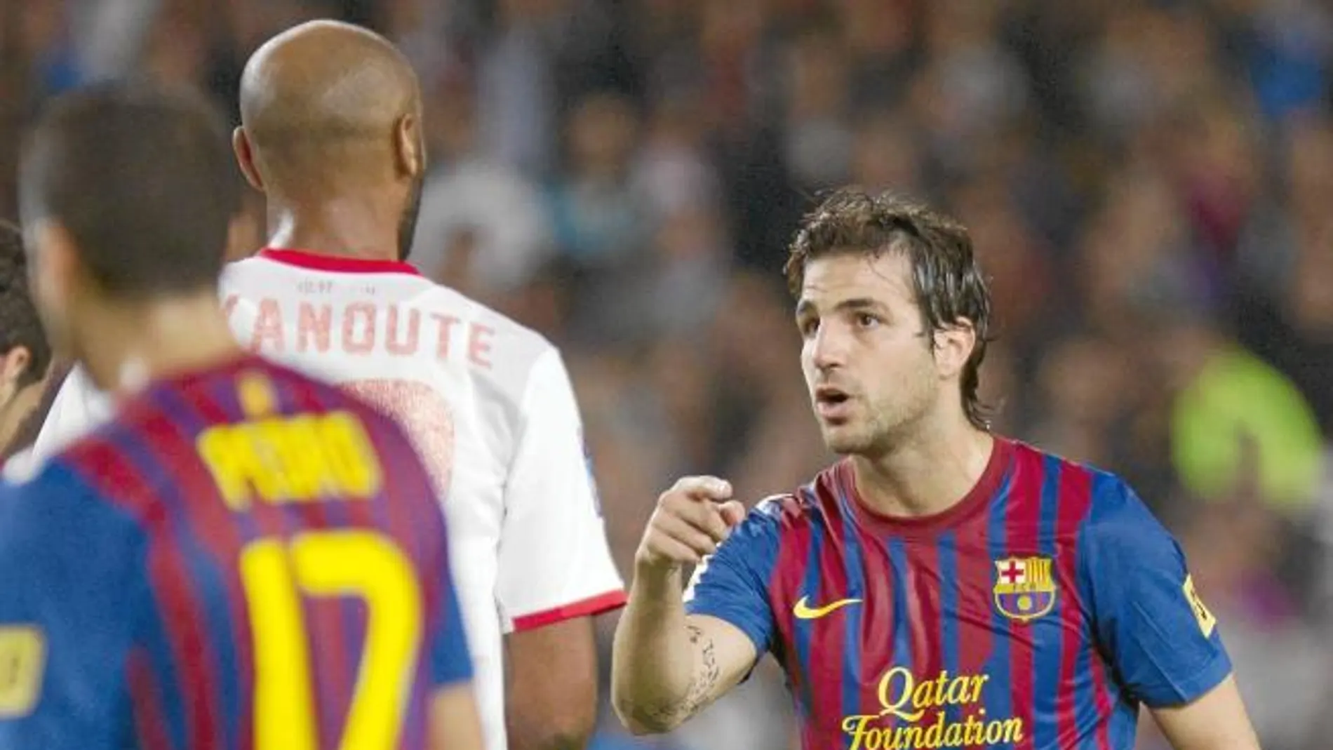 Cesc tuvo un incidente con Kanouté el pasado sábado en el Camp Nou