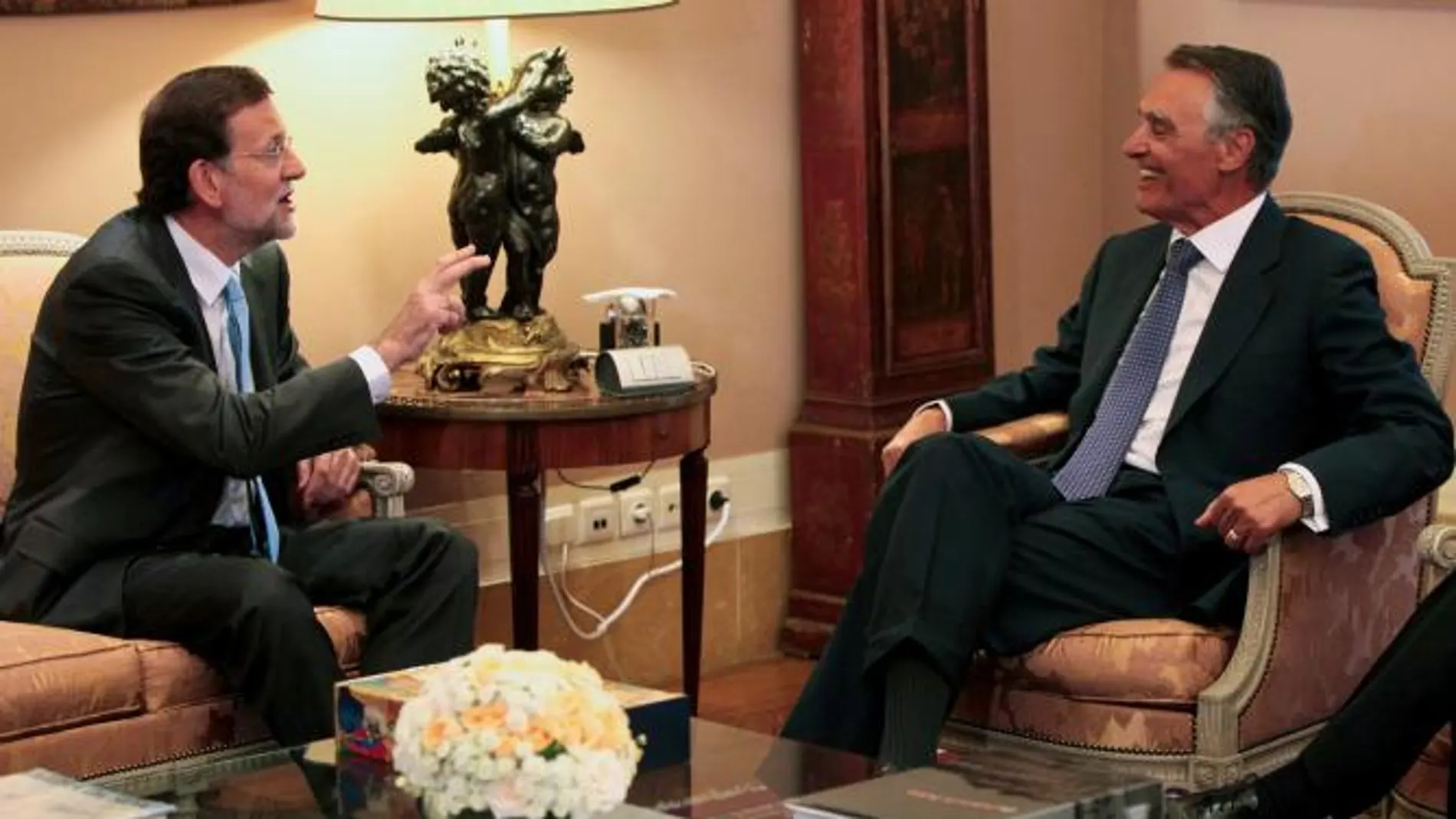 Mariano Rajoy se reunió ayer con el presidente de la República de Portugal, Aníbal Cavaco, en Lisboa