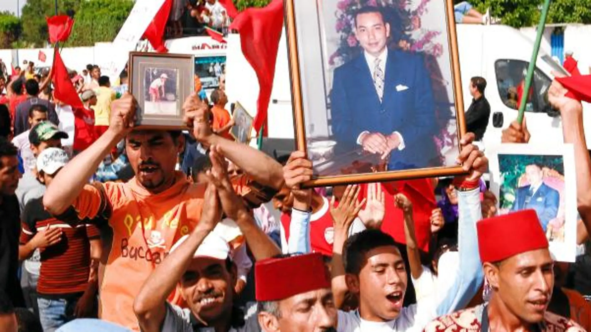 Seguidores del rey se manifestaron ayer en Casablanca
