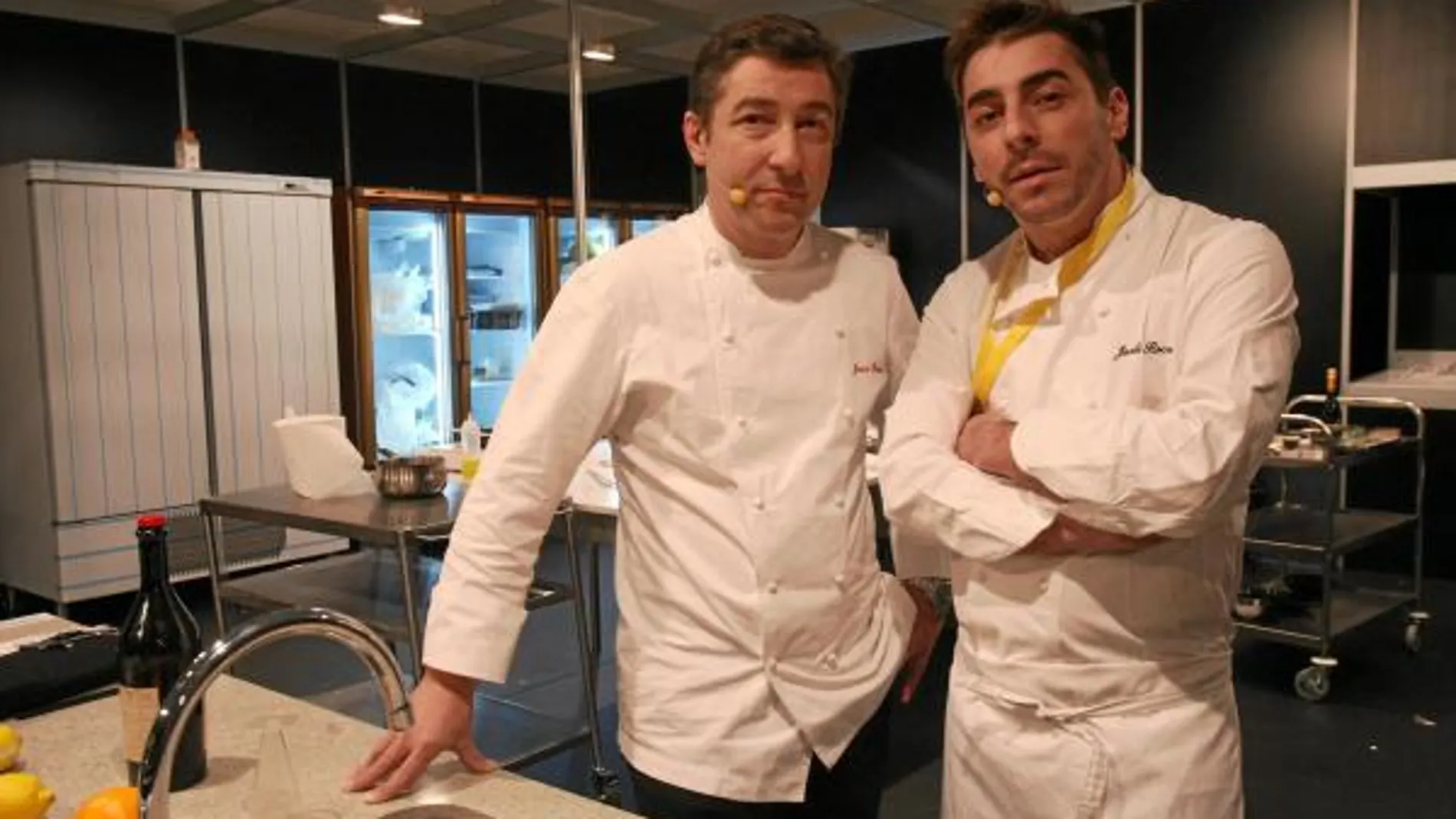Los hermanos Roca, de El Celler de Can Roca, restaurante con tres estrellas Michelin, ayer antes de su ponencia